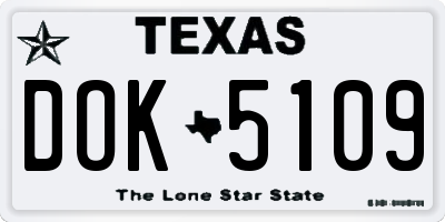 TX license plate DOK5109