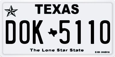 TX license plate DOK5110