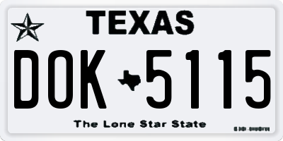 TX license plate DOK5115