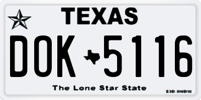 TX license plate DOK5116