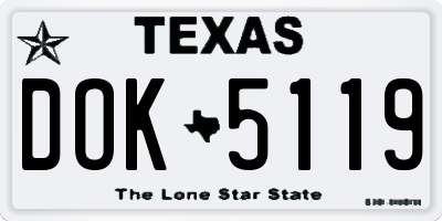 TX license plate DOK5119