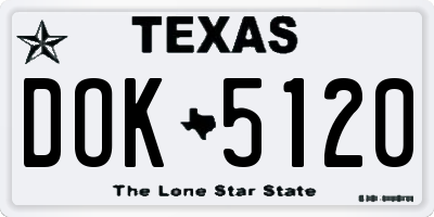TX license plate DOK5120