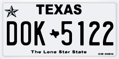 TX license plate DOK5122
