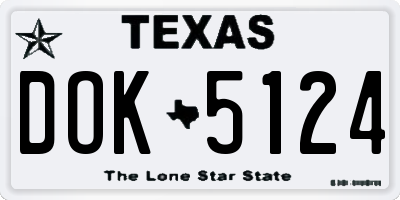 TX license plate DOK5124