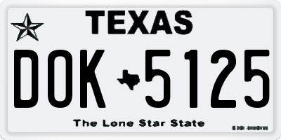 TX license plate DOK5125