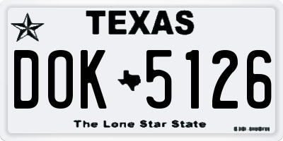 TX license plate DOK5126