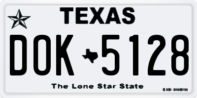 TX license plate DOK5128