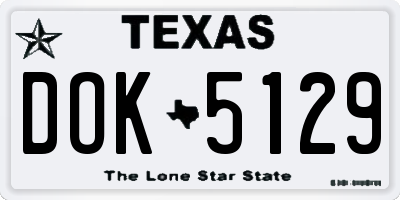 TX license plate DOK5129