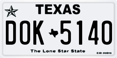 TX license plate DOK5140