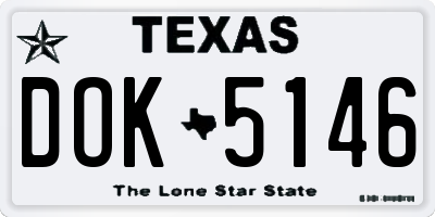 TX license plate DOK5146