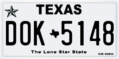 TX license plate DOK5148