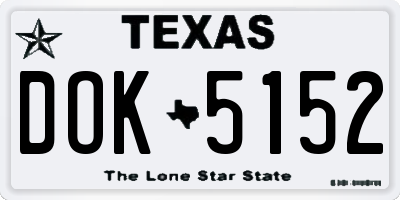 TX license plate DOK5152