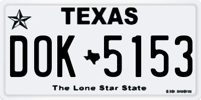 TX license plate DOK5153