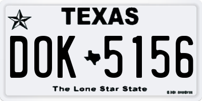 TX license plate DOK5156