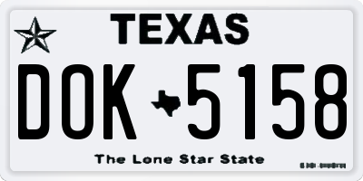 TX license plate DOK5158