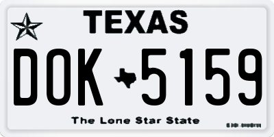 TX license plate DOK5159