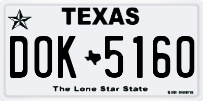 TX license plate DOK5160
