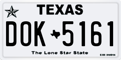 TX license plate DOK5161
