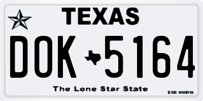 TX license plate DOK5164