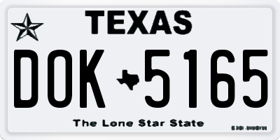 TX license plate DOK5165