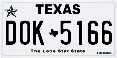 TX license plate DOK5166