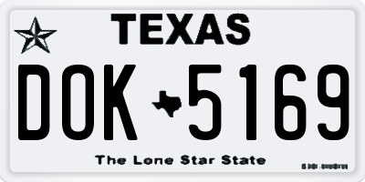 TX license plate DOK5169
