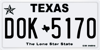TX license plate DOK5170