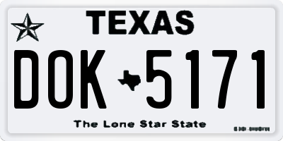 TX license plate DOK5171
