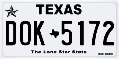 TX license plate DOK5172