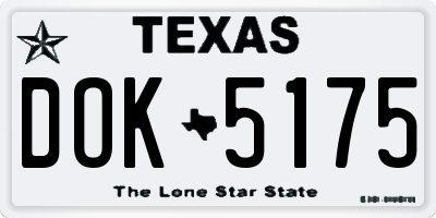 TX license plate DOK5175