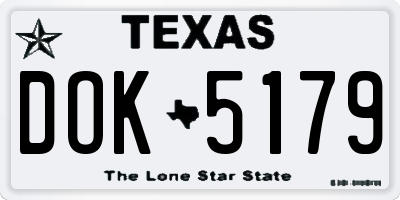 TX license plate DOK5179