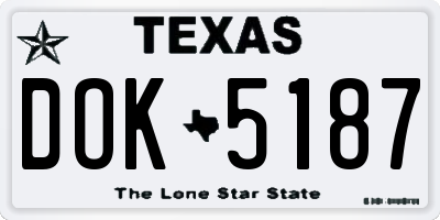 TX license plate DOK5187