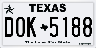 TX license plate DOK5188