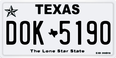 TX license plate DOK5190