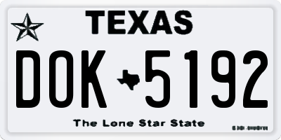 TX license plate DOK5192
