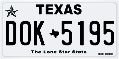 TX license plate DOK5195