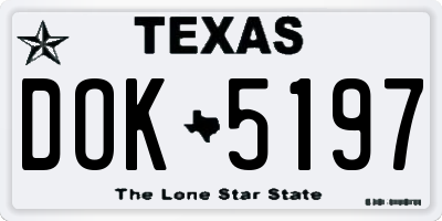 TX license plate DOK5197