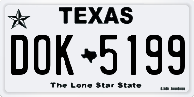 TX license plate DOK5199