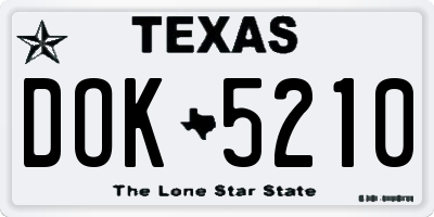 TX license plate DOK5210