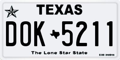 TX license plate DOK5211