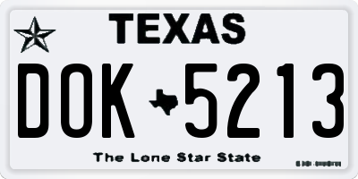 TX license plate DOK5213