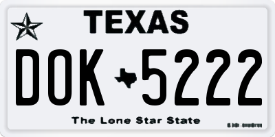 TX license plate DOK5222