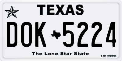 TX license plate DOK5224
