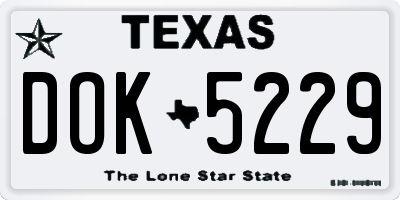 TX license plate DOK5229
