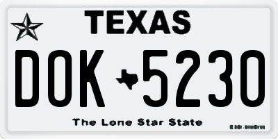 TX license plate DOK5230