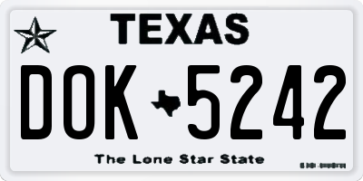 TX license plate DOK5242