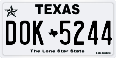 TX license plate DOK5244