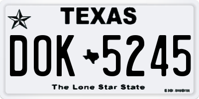 TX license plate DOK5245