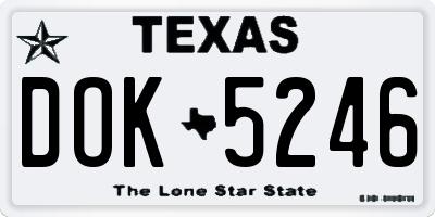 TX license plate DOK5246