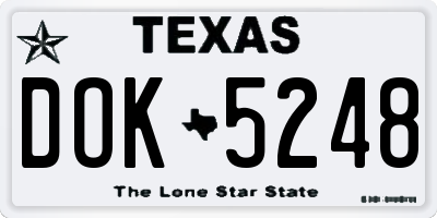 TX license plate DOK5248